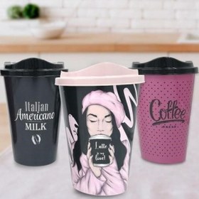 Resim ® 3 Adet Kahve Bardağı Seti Dekoratif Plastik Kahve Muhafaza Bardağı 