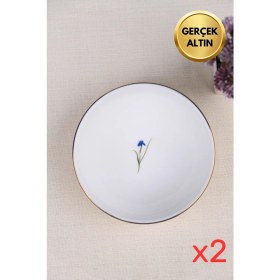 Resim Tabak Evi Porselen Natura Iris Altın Yaldız Kase 13,50CM 2 Li 