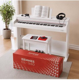 Resim Rennes Cl-340wh Tuş Hassasiyetli 88 Tuş Dijital Piyano Profesyonel Beyaz 