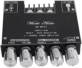 Resim BTPOUY MT21 2.1-Kanal BT AUX Rakamlı Ses Güç Amplifikatörü Modülü Yüksek Güçlü Ses Amplifikatörü 20-100W Kornalara Uygun 