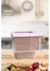 Resim Tekerlekli Sebzelik Bpa Free Soğanlık Oyuncaklık Organizer Beyaz Beyaz Pembe 12 Lt Pembe-beyaz 