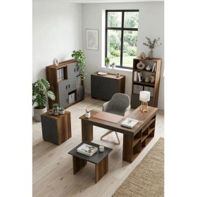 Resim Robin Home Boston Ofis Çalışma Masası Ofis Büro Takımı Masa Sehpa Keson Kitaplık Dolap 