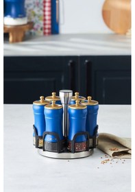 Resim Karaca Blue Berry 7 Parça Round Cam Baharat Takımı 