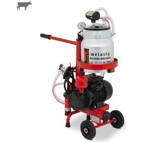 Resim Melasty Micro Tekli İnek Süt Sağma Makinesi Alüminyum Güğüm - Kauçuk Memelik Kuru Pompa 