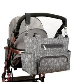 Resim Kancalı Bebek Çantası 6'lı Set, Yalıtımlı Şişe Çantası, Alt Değiştirme Pedi ve Bebek Arabası Kayışlı 
