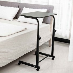 Resim Depolife Tekerlekli Notebook Laptop Çalışma Sehpası Eğim Ve Yükseklik Ayarlı Akrobat Ders Yemek Çekyat Masası 