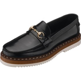 Resim Costo Shoes SNM1910 Siyah Açma Deri Eva Rahat Hafif Taban Giydirimi Rahat Geniş Kalıp Özel Seri El Işçiliği 