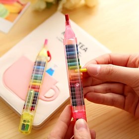 Resim 1 adet Değiştirilebilir Yağlı Pastel Kalem Seti, 20 Canlı Renkler, Taşınabilir ve Yıkanabilir, Okul için Mükemmel, Sanatsal Çizim ve Yaratıcı Projeler için Uygun, Taşınabilir Çizim Araçları | Balmumu Pastel Kalemler | Plastik Gövde 
