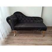 Resim aldagelsin Dekoratif Bihter Koltuk Josefin Puf 110 cm Gold Ayak 