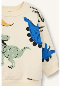 Resim Defacto Dinozor Desenli Sweatshirt Erkek Bebek G8041a526sper135 Ekru-er135 