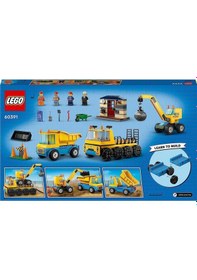 Resim LEGO® City 60391 İnşaat Kamyonları ve Yıkım Gülleli Vinç 235 Parça 