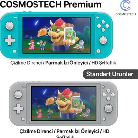 Resim Cosmostech Nintendo Switch Lite Uyumlu Temperli Kırılmaz Cam – 9h Sertlik, Çizilme Karşıtı, Parmak Izi Önleyici, Kolay Uygulama 