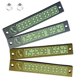 Resim Toptancı Kapında Araç İçi Fosforlu Telefon Plakası 