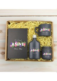 Resim Bk Gift Kişiye Özel İsimli Dtf Anne Temalı Antrasit Defter & Kahve Fincanı & Kolonya & Mum Hediye Seti-3, Anneye Hediye, Anneler Günü Hediyesi Kobitme 