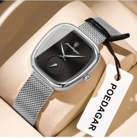 Resim Fochsia Poedagar Zarif Kare Kadranlı Su Geçirmez Paslanmaz Çelik Rose Altın Siyah Kol Saati Diğer 