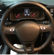 Resim Dıy Siyah Direksiyon Kılıfı Suni Deri Araba Direksiyon Kılıfı Volkswagen Vw Black Thread Black Thread 