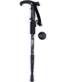 Resim Geeroyoo Yaşlılar İçin Dört Bölümlü Dikenli Alüminyum Dağçık, Dış Mekan Yürüyüşü Ve Dağcılık İçin Dayanıklı Destek Çubuğu Siyah Diğer 