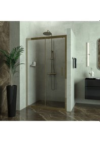 Resim Tekno Duş Bronze Capello 6mm Şeffaf Cam 1 Sabit 1 Sürgü İki Duvar Arası Duşakabin Şeffaf 