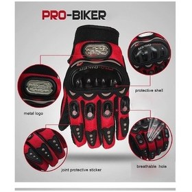 Resim Probiker Motosiklet Eldiveni Korumalı Siyah 