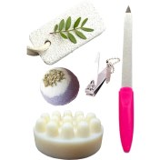 Resim Nadom 5'li Ayak Peeling Bakım Rahatlatıcı Doğa Keçi Sütlü Sabun Nem Topu Yatıştırıcı Pedikür Seti 