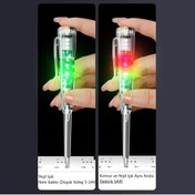 Resim BGZ STORE Kontrol Kalemi Elektrik Elektronik Test Cihazı Kırmızı Yeşil Led Işıklı Faz Voltaj Testi Tornavida 