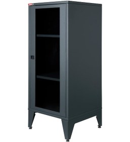 Resim Lande - Ziglat 1110 - Metal Dolap - Cam Kapılı - - Antrasit Gri. 