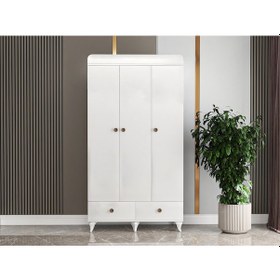 Resim Patiko Pdlp 201 Beyaz 3 Kapaklı Pera Dolap Beyaz 