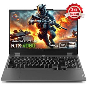 Resim LOQ 15ARP9 83JC00FKTRV2 AMD Ryzen 7 7435HS 15.6" 32 GB DDR5 RAM 1 TB SSD 8 GB RTX4060 FHD FreeDOS Gaming Laptop 