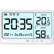 Resim Youmex "çok Fonksiyonlu Dijital Termometre & Nem Ölçer - Usb Şarjlı, Alarmlı, Tarih Ve Zaman Göstergeli" 