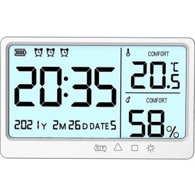 Resim Youmex "çok Fonksiyonlu Dijital Termometre & Nem Ölçer - Usb Şarjlı, Alarmlı, Tarih Ve Zaman Göstergeli" 