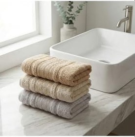 Resim 3’lü El Havlusu Seti 50x90 cm - Pamuklu, Ultra Yumuşak, Yüksek Su Emiş Gücü, Hızlı Kuruyan 