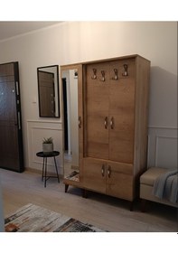 Resim Belin 3 Kapaklı Portmanto Vestiyer Ayakkabılık Dolap Çam M2 