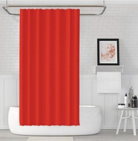 Resim Kırmızı Banyo Perdesi 180x200 Duş Perdesi Tek Kanat Küvet Perdesi Kırmızı 
