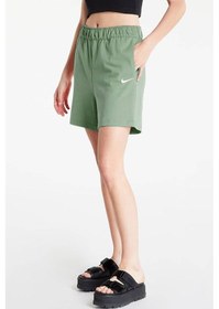 Resim Nike Sportswear Essential Loose Fit Jersey Shorts Bol Kesim Jarse Kumaş Kadın Şort Yeşil Yeşil 