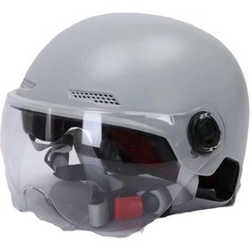 Resim Pazly--elektrikli Araç Motosiklet Üç Tekerlekli Bisiklet Baş Koruma Kaskı Çevre Koruma Malzemesi Patlamaya Dayanıklı Kask Gri 