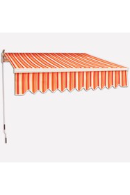 Resim KÜSKÜ Polyester Bahçe Balkon Tentesi 400x250 cm Multicolor Güneşlik Gölgelik Tenteli Sistem 