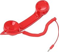 Resim Retro Ahize, Taşınabilir Radyasyona dayanıklı Cep Telefonu Alıcısı Kablolu 3.5mm Akıllı Telefonlar Için Mikrofonlu Çok Fonksiyonlu Kulaklık Jakı (Kırmızı) 