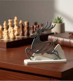 Resim hivhestın Zarif Geyik Dağ Formunda 3D Baskı Dekoratif Heykel - 16 cm Siyah 