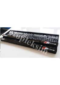 Resim Audi Sline S Line Yazılı Logolu Pleksi Takmatik Plakalık (2 Adet) 548331864 