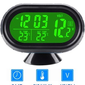 Resim Techmaster Araba Araç Oto Çok Fonksiyonlu Termometre Saat Voltmetre Vst7009 