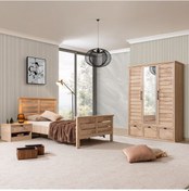 Resim Polo Genç Odası - 3 Kapaklı Dolap, Karyola, Komodin Ceviz 