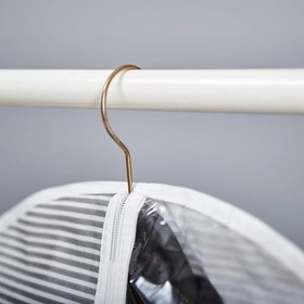 Resim Orret Home Pencereli Elbise Kılıfı Gri Çizgili | Takım Elbise Kılıfı, Elbise Organizeri, Toz Geçirmez Elbise Koruma Torbası, Dolap ve Seyahat Uyumlu (62x130 Cm) 