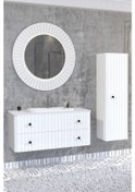 Resim Solaris 120 Cm Beyaz Lavabolu Banyo Dolabi - Beyaz Ayaksiz (Boy Dolap Dahil) Çok Renkli 