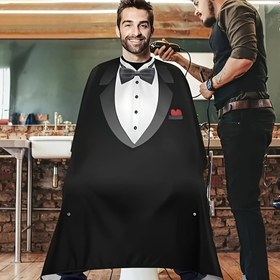 Resim Profesyonel Ağır Bahar Saç Bakımı Önlüğü Ayarlanabilir Snap Kapatma ile - Siyah ve Beyaz Tasarım, Salon Stil, Boyama ve Kesim için Dayanıklı Polyester, Salon Saç Aksesuarı, Şık Saç Aksesuarı, Güvenli Uygun Tasarım 