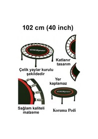 Resim 102 Cm 40 Inç Trambolin Metal Yay Mavi Deluxe Trampolin 