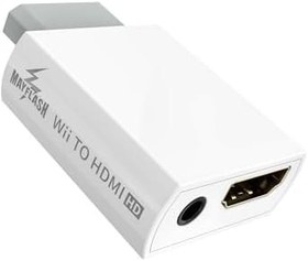 Resim May Flash Wii - HDMI Dönüştürücü 1080P, Full HD Cihaz için, Wii HDMI Adaptörü 3,5 mm Ses Jakı ve HDMI Çıkışı Wii, Wii U, HDTV ile Uyumlu, Monitör-Destekler Wii Ekran Modları 720P, NTS 
