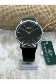 Resim Jg. Polo Club Erkek Kol Saati Yaprak Saat Deri Siyah Kordon Siyah 