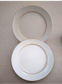 Resim Kütahya Porselen Servis Tabağı 25 Cm Yaldızlı Gold 12 Adet 