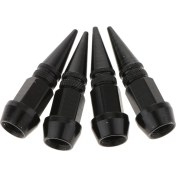 Resim Strade Store 4 Alüminyum Uzun Tekerlek Vanası Araç Kapakları Siyah Kapaklar (Yurt Dışından) 