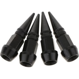 Resim Strade Store 4 Alüminyum Uzun Tekerlek Vanası Araç Kapakları Siyah Kapaklar (Yurt Dışından) 